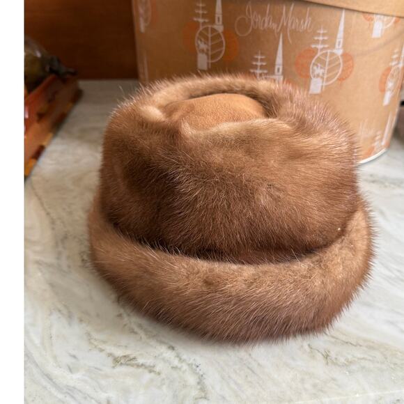 Vintage 60s Vincent de Coven Genuine Mink Fur Hat Blonde Brown - Picture 3 of 10